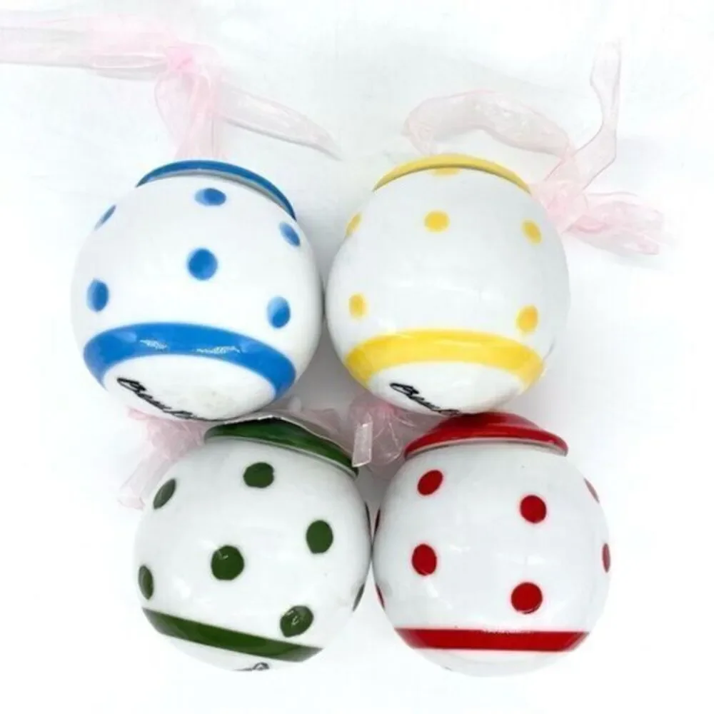 Vintage Beau Rivage Polka Dot Primary Colors Christmas Ornaments